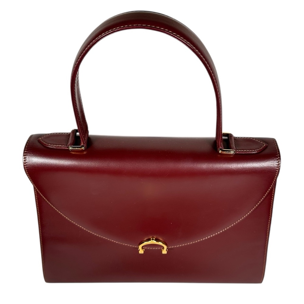 CARTIER Must Line Leather Top Handle Bag in Bordeaux - Picture 6 of 16